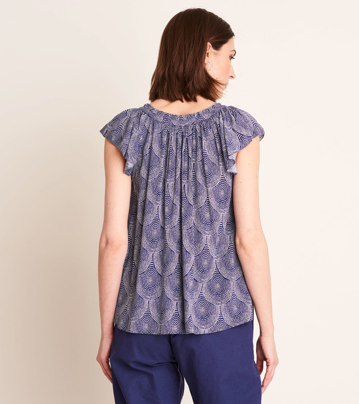 View larger image of Flutter Sleeve Blouse - Scallop