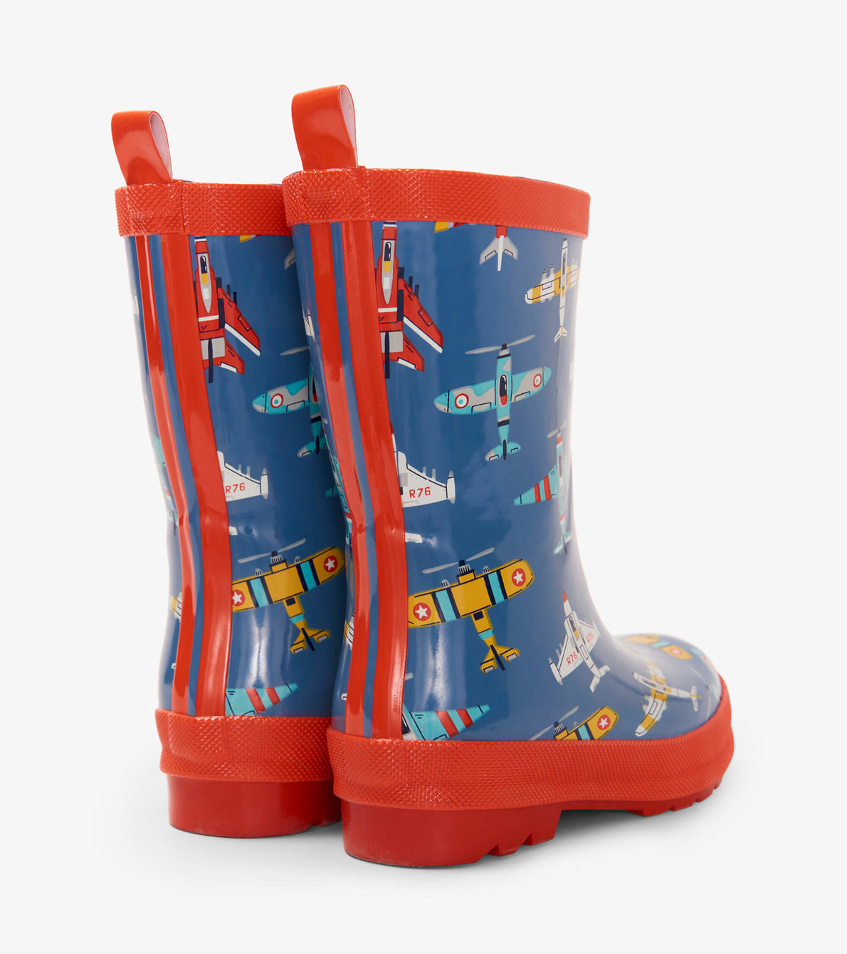 View larger image of Flying Aircrafts Shiny Rain Boots