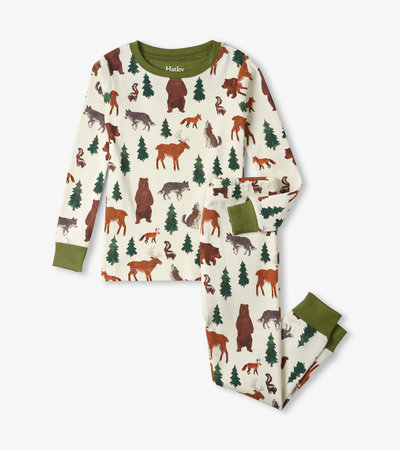 Forest Animals Kids Organic Cotton Pajama Set
