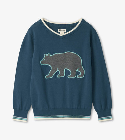 Forest Bear V-neck Sweater