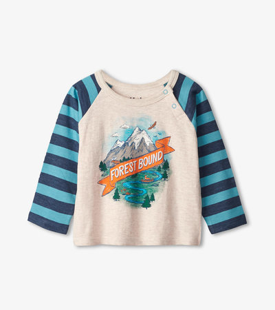 T-shirt à manches raglan pour bébé – Montagne « Forest Bound »