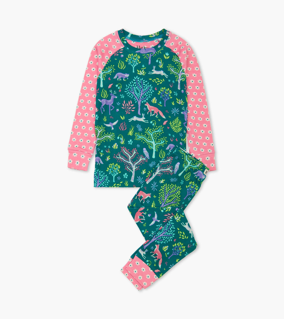 Agrandir l'image de Pyjama en coton biologique avec haut à manches raglan – Amis des bois