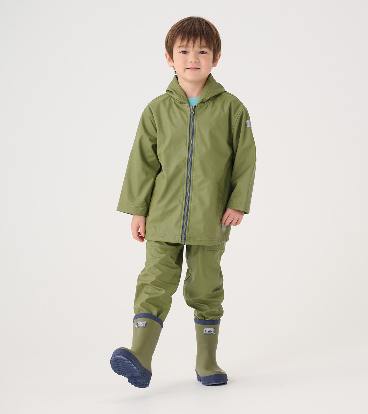 View larger image of Boys Forest Green Zip-Up Rain Jacket