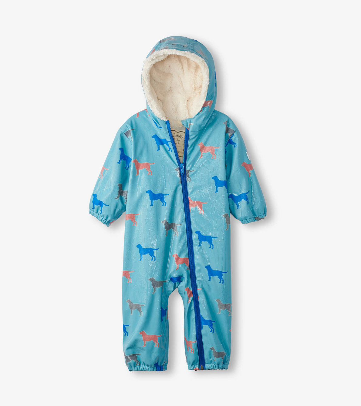 View larger image of Friendly Labs Sherpa Lined Colour Changing Baby Rain Suit