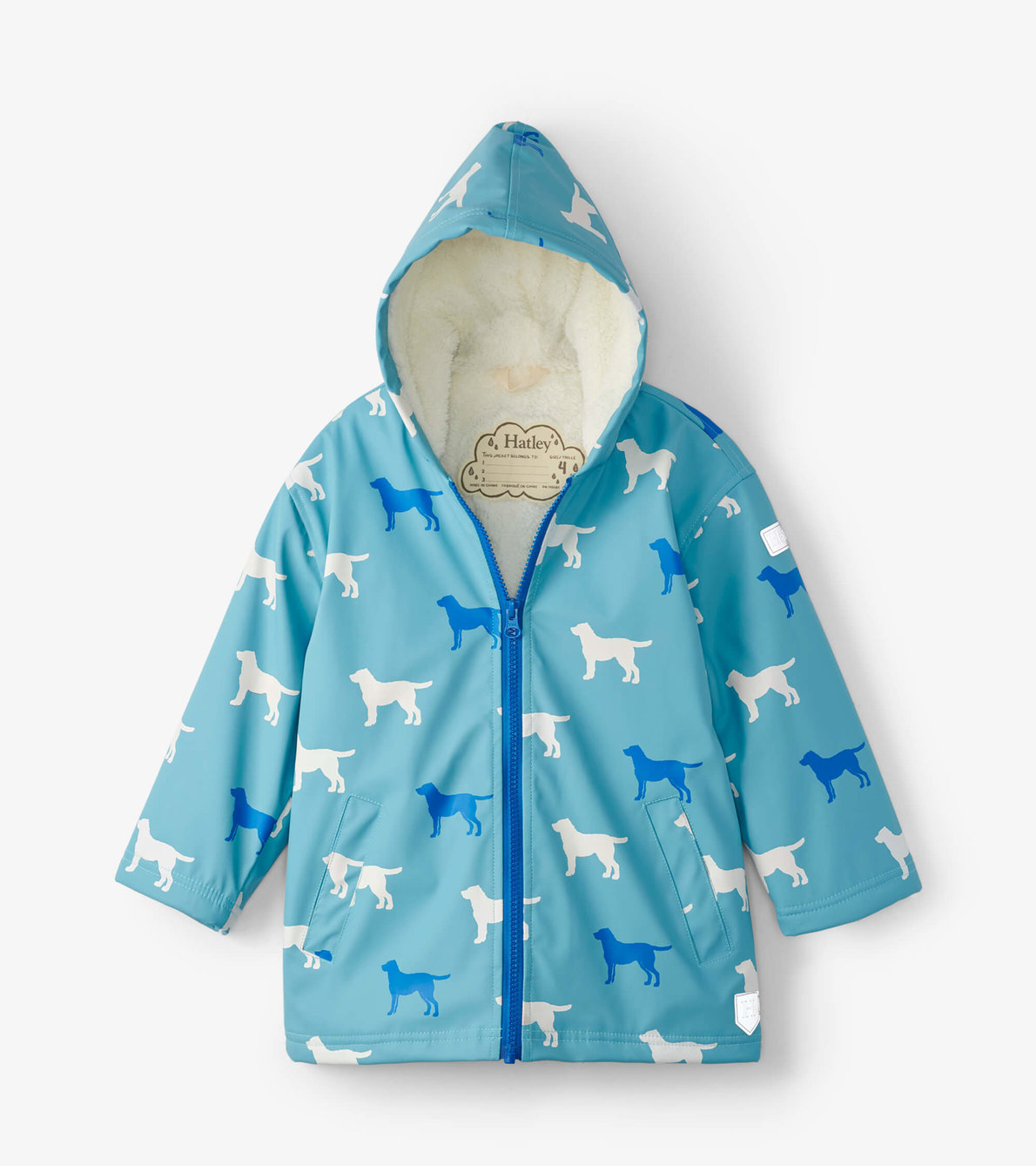Agrandir l'image de Manteau de pluie à couleur changeante doublé en sherpa – Gentils labradors