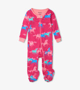 Frolicking Unicorns Organic Cotton Footed Coverall