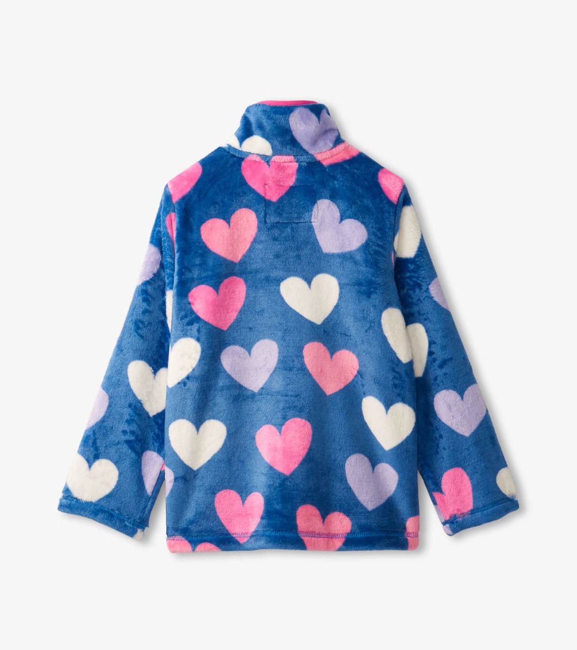 Agrandir l'image de Veste à fermeture à glissière en molleton duveteux pour enfant – Cœurs amusants