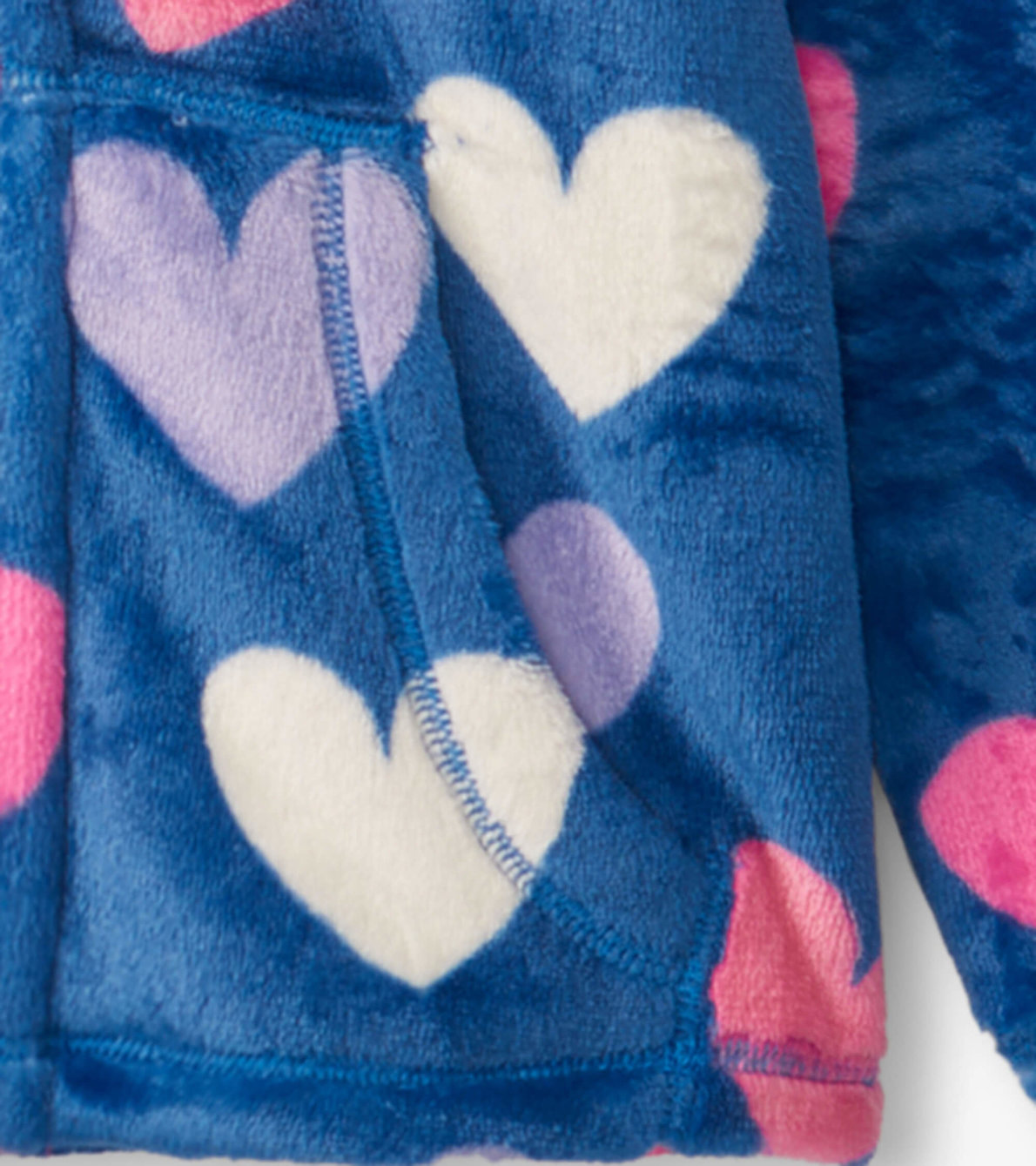 Agrandir l'image de Veste à fermeture à glissière en molleton duveteux pour enfant – Cœurs amusants