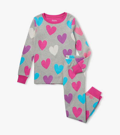 Hatley Twisty Rainbow Hearts Pajama Set – Kol Kid