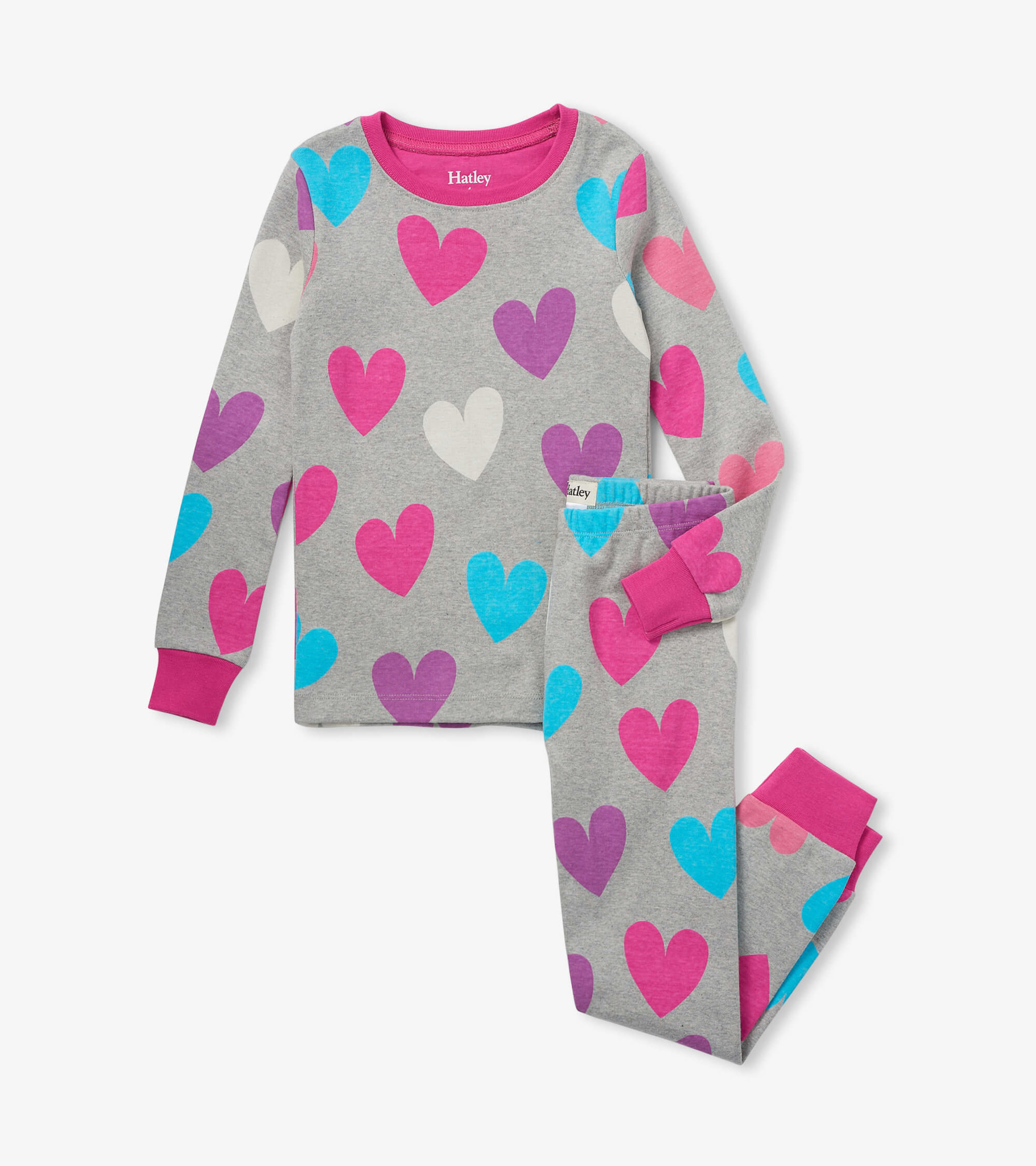 Cotton Pajama Set for Women Hearts Valentines Day PJS Pyjama 