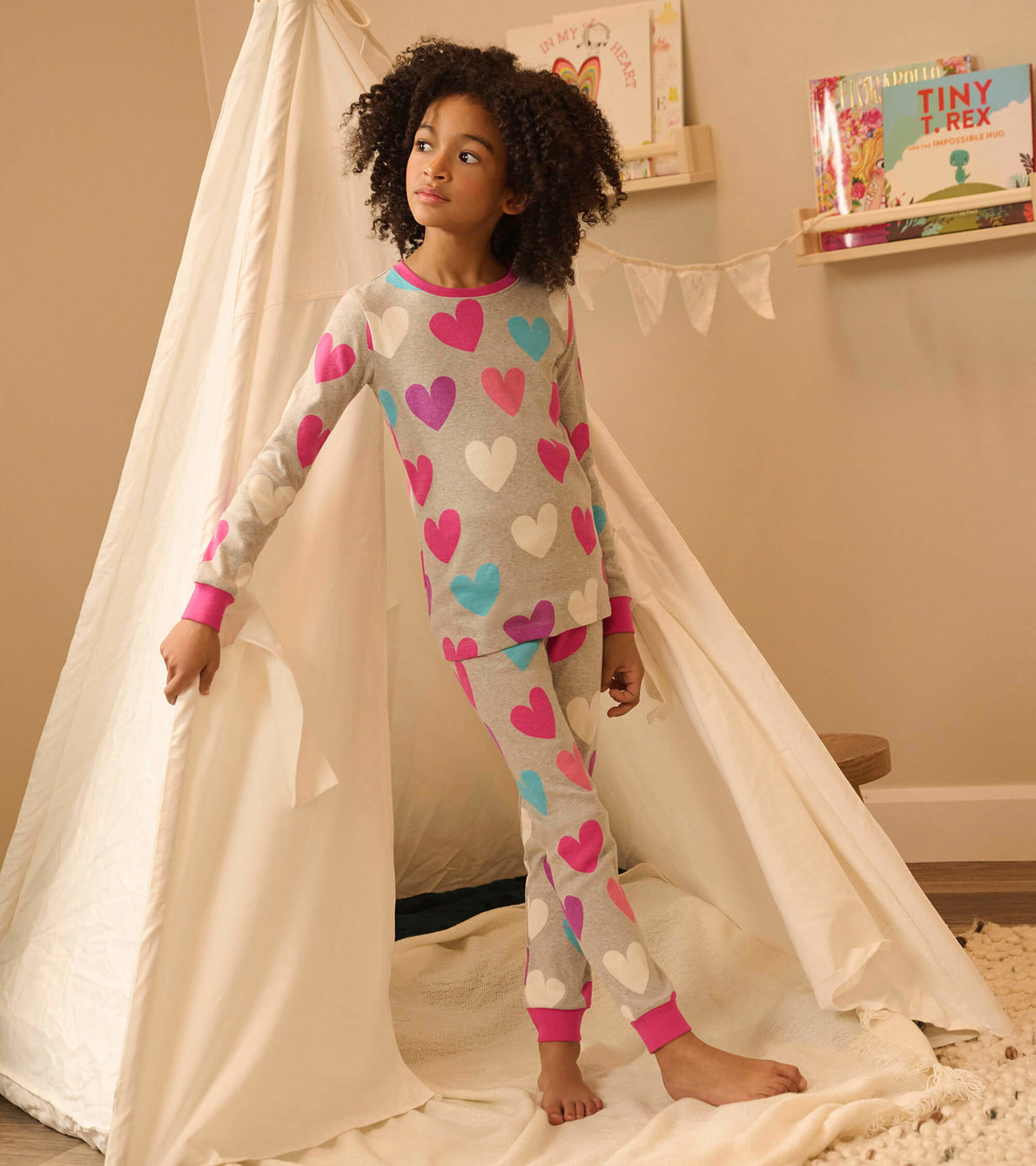 View larger image of Fun Hearts Kids Organic Cotton Pajama Set
