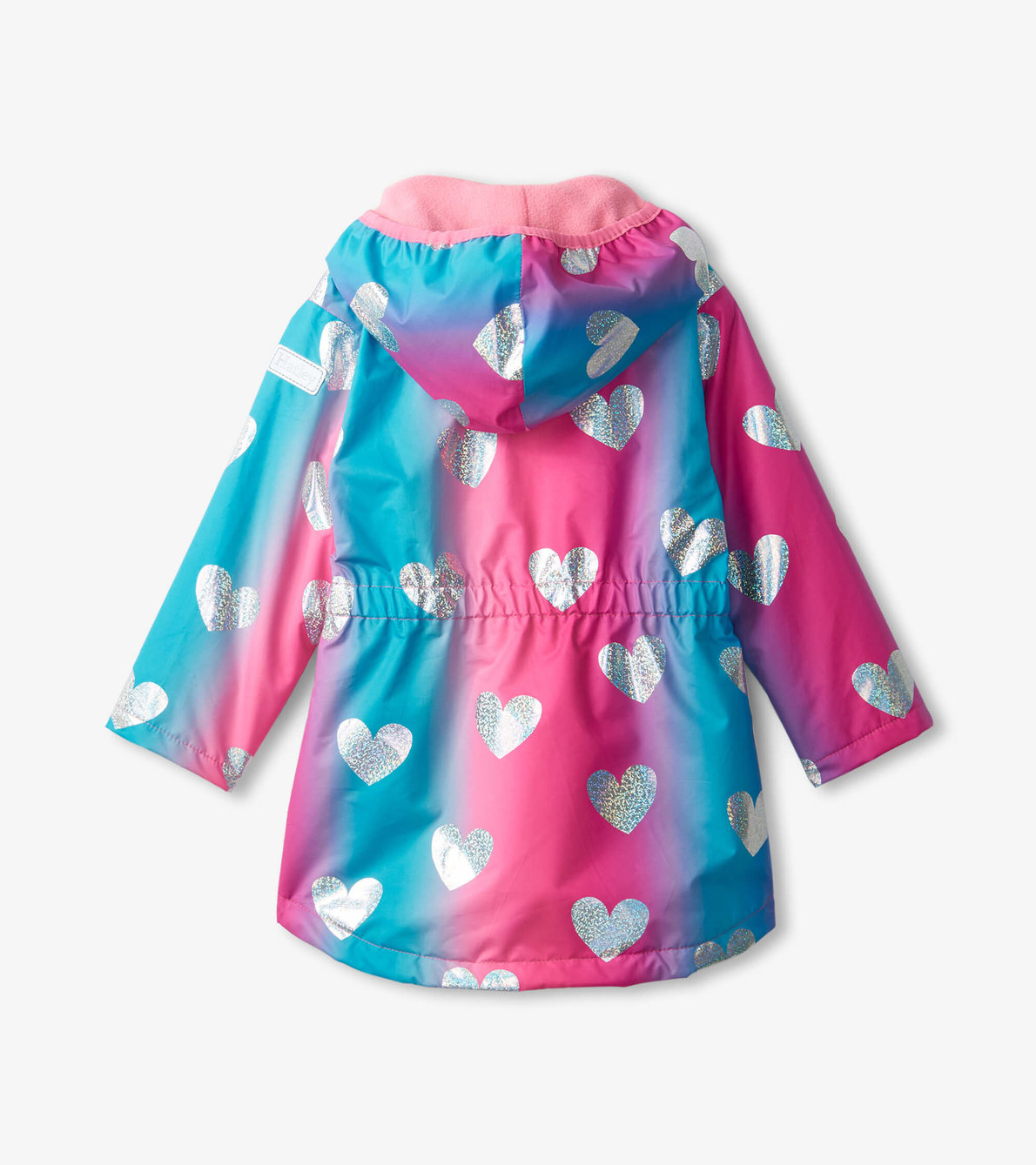View larger image of Girls Fun Hearts Zip-Up Lightweight Raincoat
