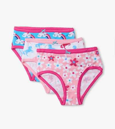 Fun Prints Girls Brief Underwear 3 Pack