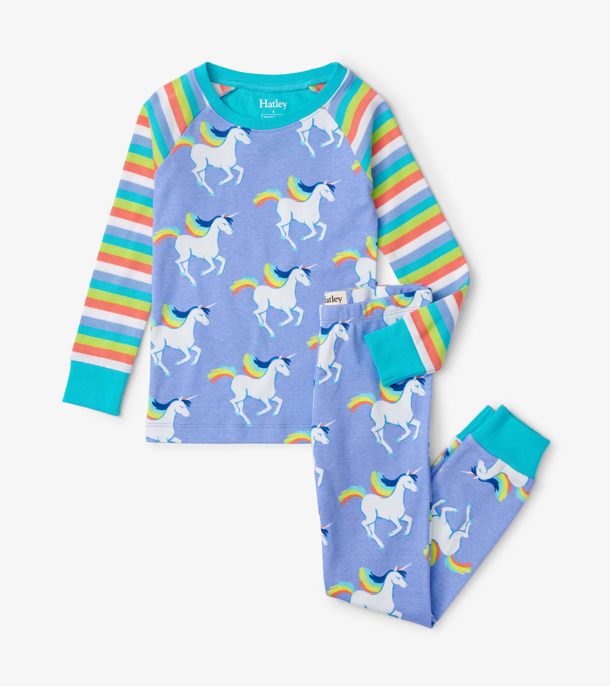 Agrandir l'image de Pyjama avec haut à manches raglan – Licornes au galop