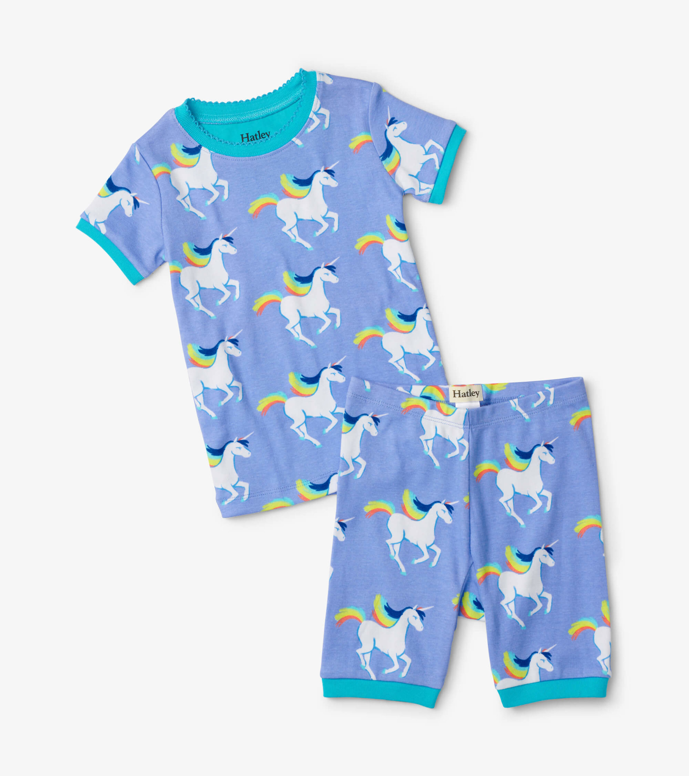 Briefly Stated Lounge PJ Pajama Pants Unicorn Pug Rainbow Narwhal Men's SM  Aqua