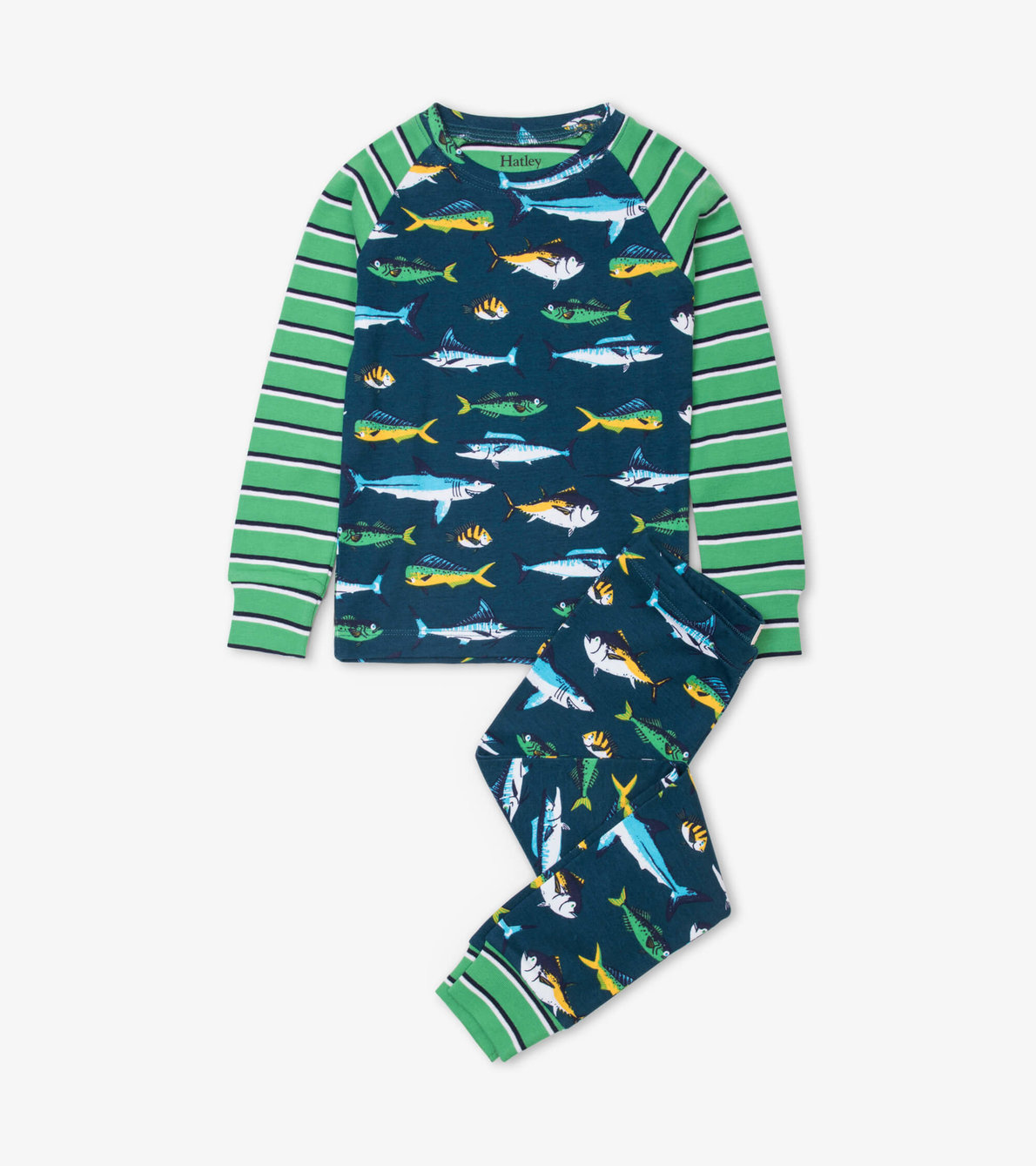 View larger image of Game Fish Organic Cotton Raglan Pajama Set