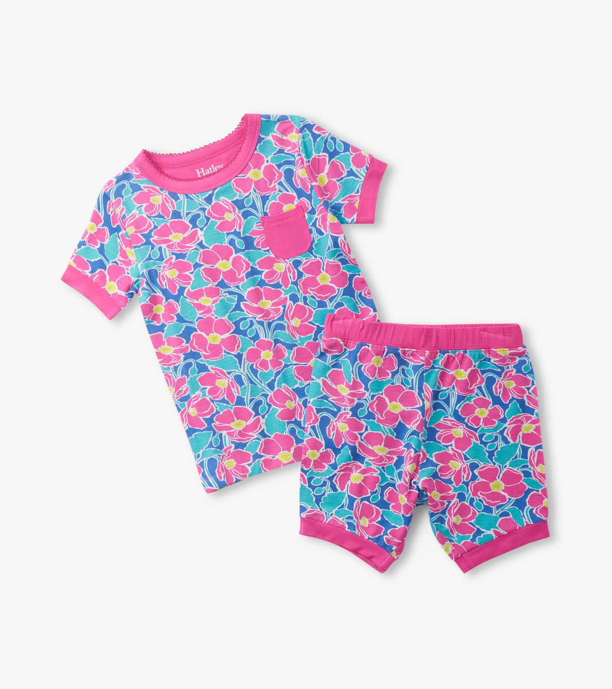View larger image of Girls Big Poppies Bamboo Short Pajama Set