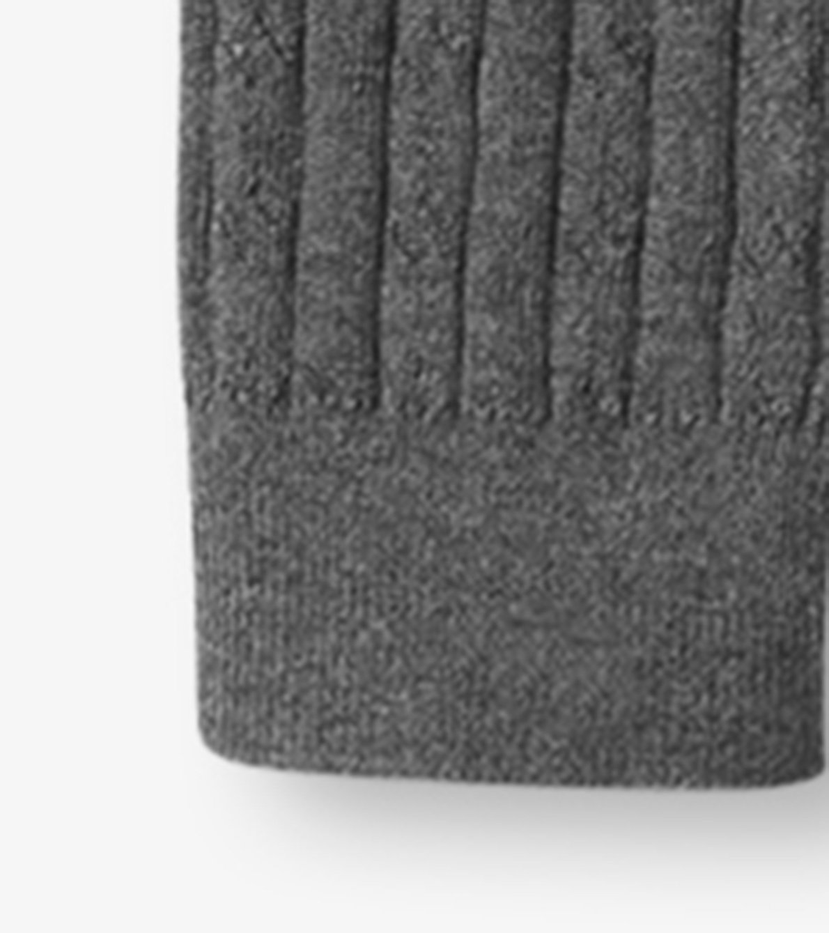 Agrandir l'image de Collant sans pieds en tricot torsadé – Gris anthracite