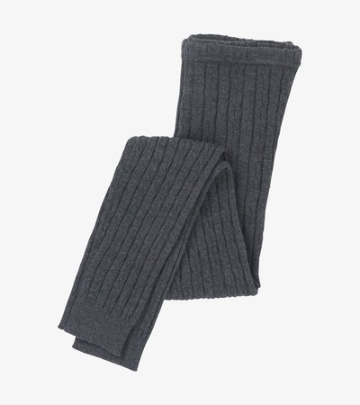 Collant sans pieds en tricot torsadé – Gris anthracite
