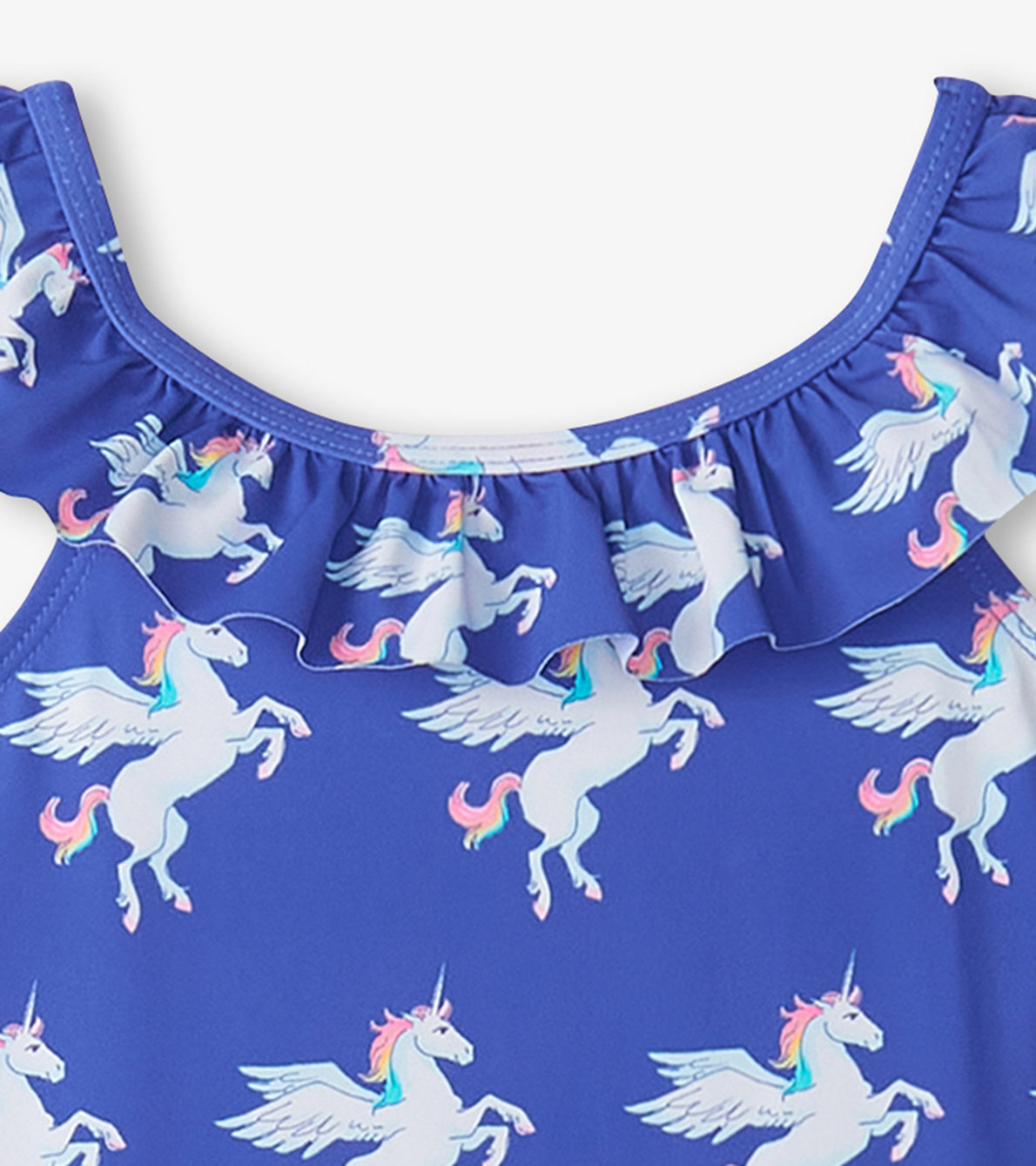 View larger image of Girls Dazzling Unicorn Ruffle Sleeve Swimsuit