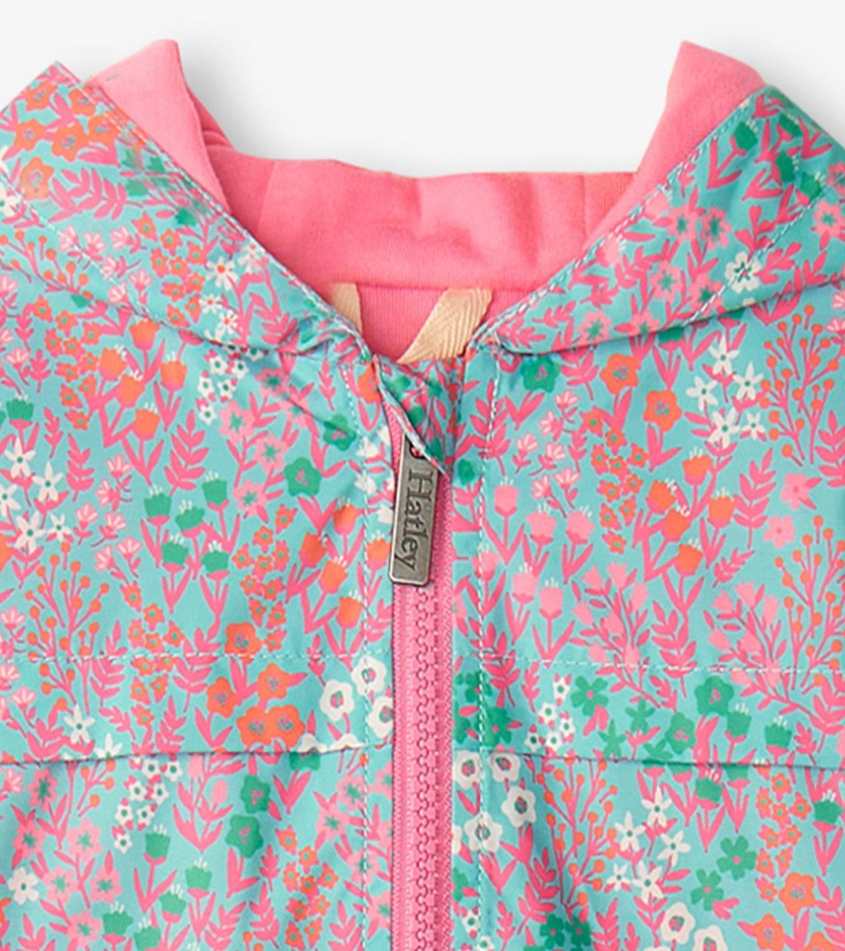 View larger image of Girls Ditsy Floral Zip-Up Lightweight Rain Jacket