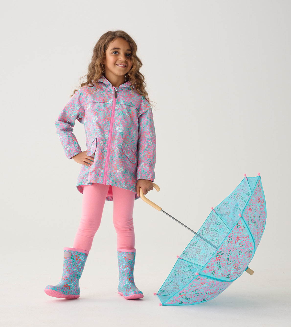 View larger image of Girls Ditsy Floral Packable Rain Boots