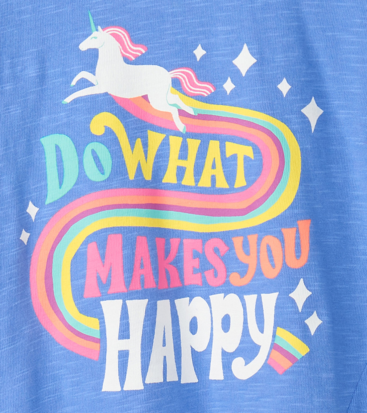 Agrandir l'image de T-shirt noué sur le devant – Licorne « Makes You Happy »
