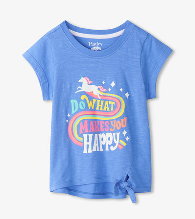 Girls Do What Makes You Happy Tie Front T-Shirt
