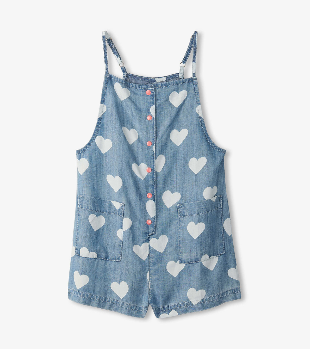 View larger image of Girls Hearts Slouchy Overalls