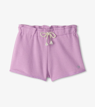 Girls Lilac Paper Bag Shorts