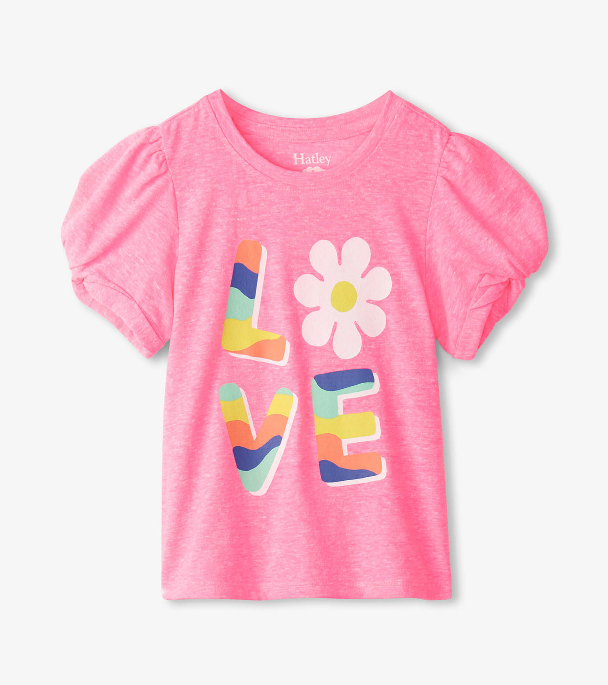 Agrandir l'image de T-shirt à manches torsadées – Imprimé « Love »