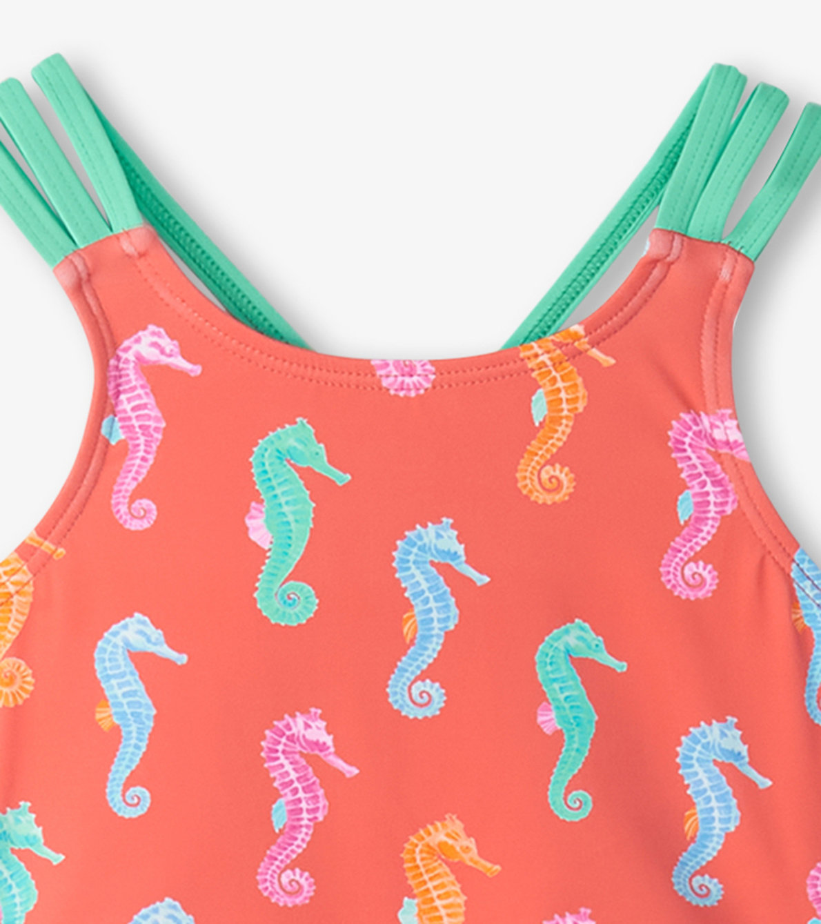 View larger image of Girls Painted Seahorse Two-Piece Crop Top Bikini Set