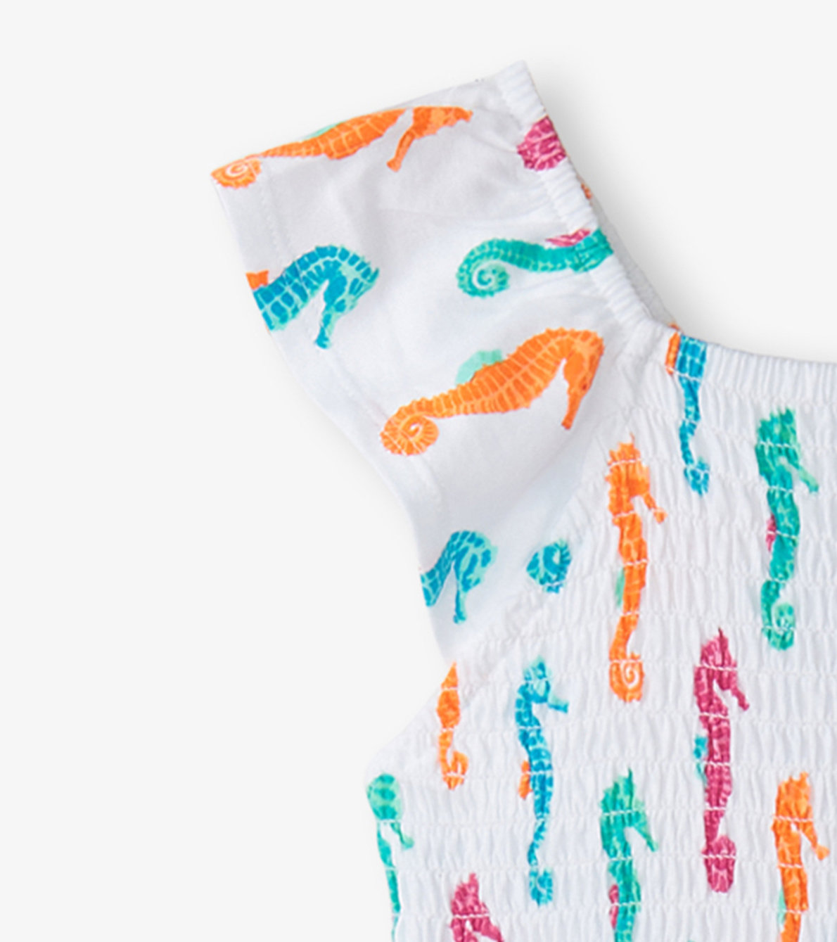 View larger image of Girls Painted Seahorses Smocked Dress
