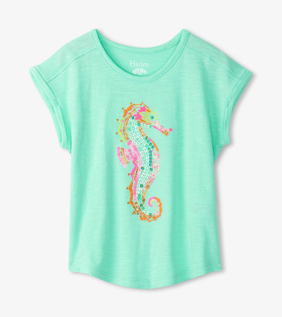 Girls Painted Seashorse Relaxed T-Shirt