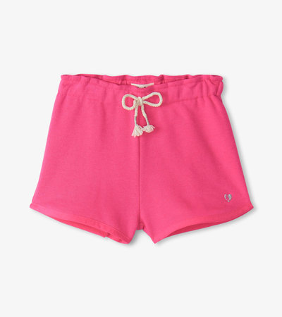 Girls Pink Paper Bag Shorts