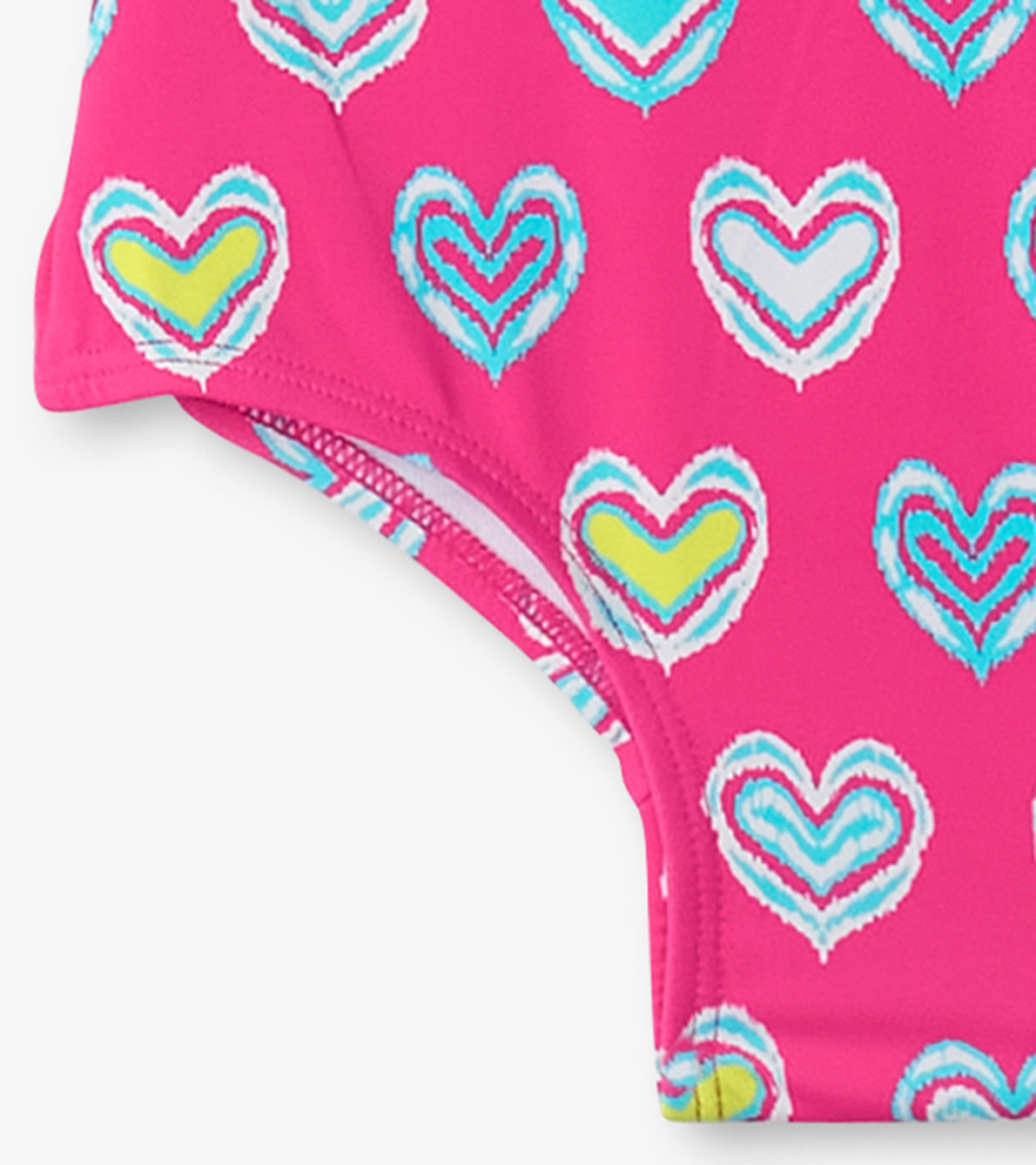 View larger image of Girls Pink Shibori Hearts Ruffle Sleeve Swimsuit