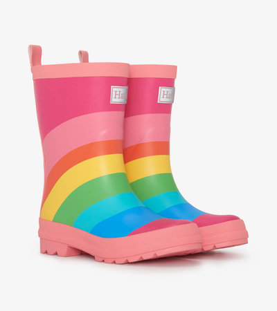 Girls Rainbow Matte Rain Boots