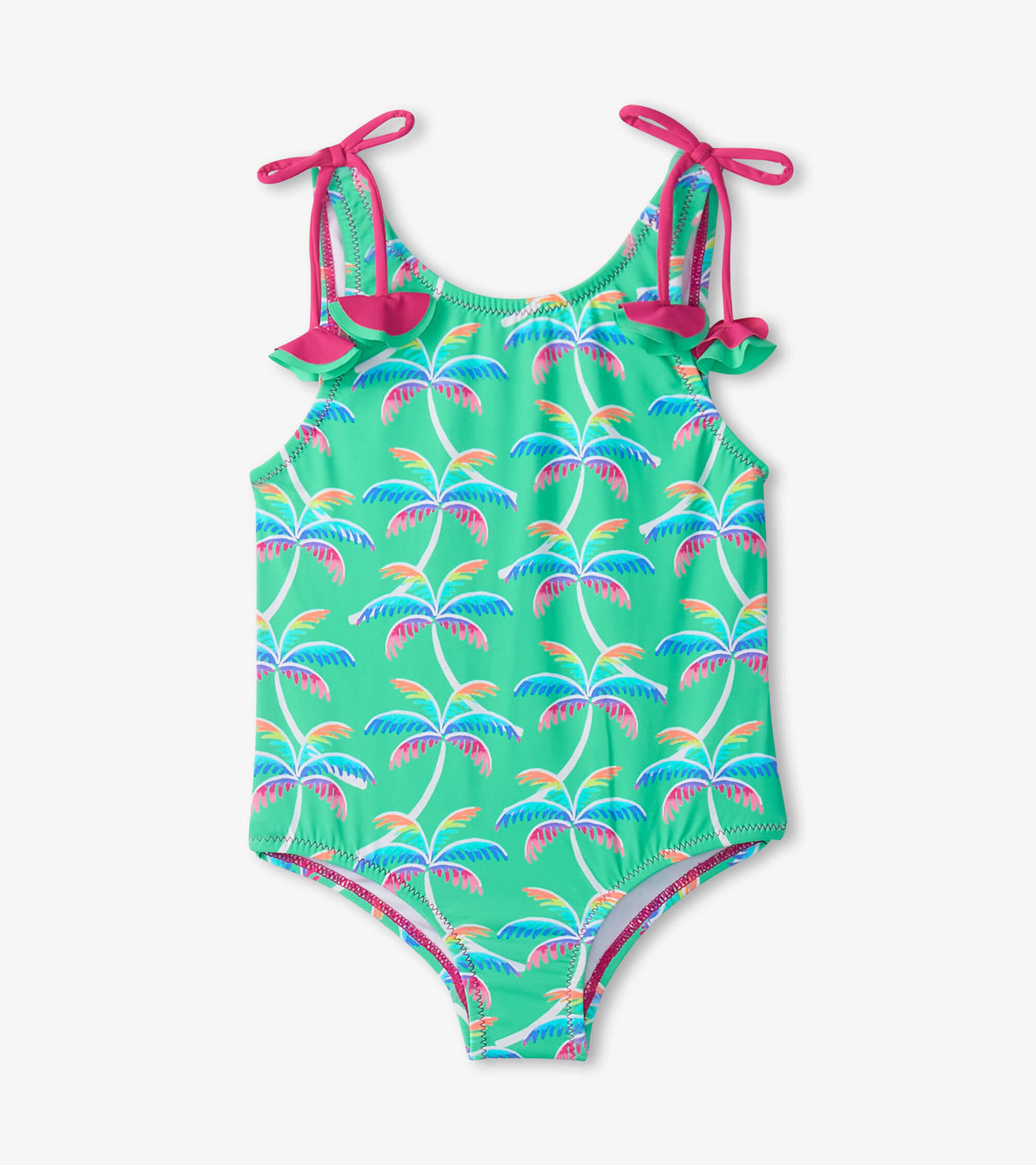 View larger image of Girls Rainbow Palm Shoulder Shoulder Bow Swimsuit