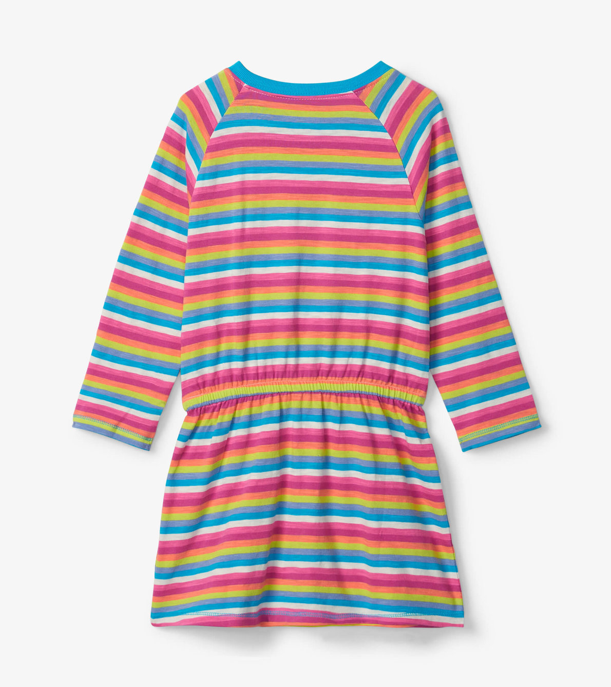 View larger image of Girls Rainbow Stripes Drop Waist Dress