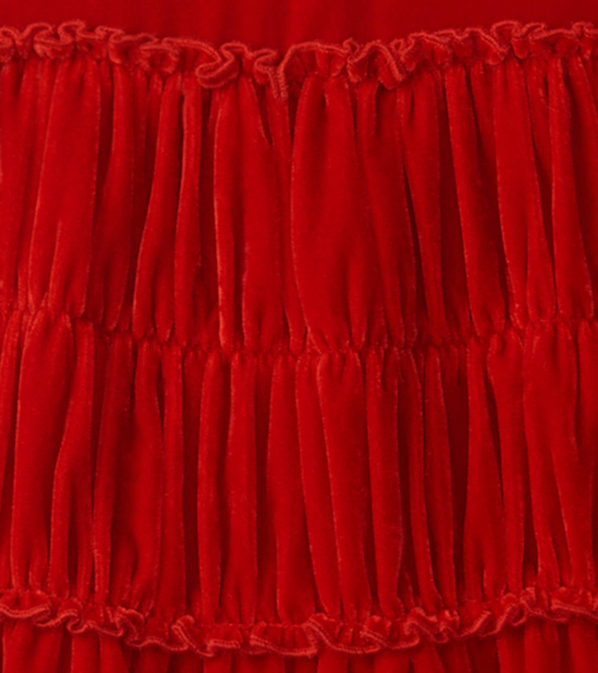 View larger image of Girls Red Velvet Smocked Panel Dress