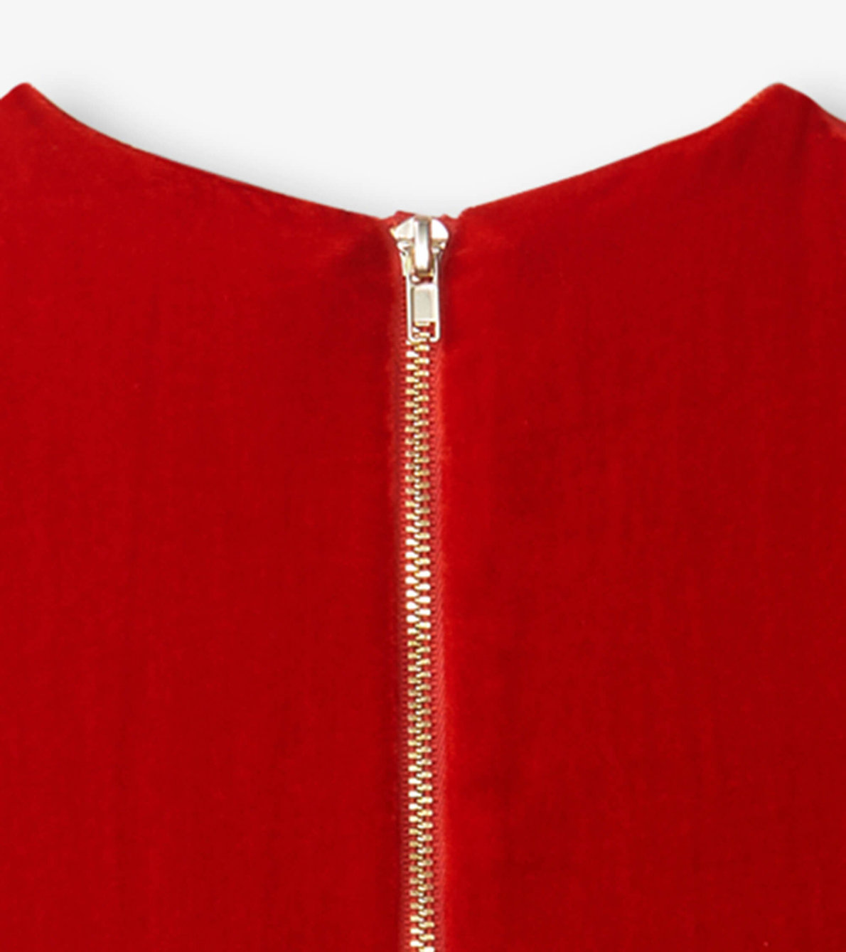 Agrandir l'image de Robe à panneaux froncés – Velours rouge