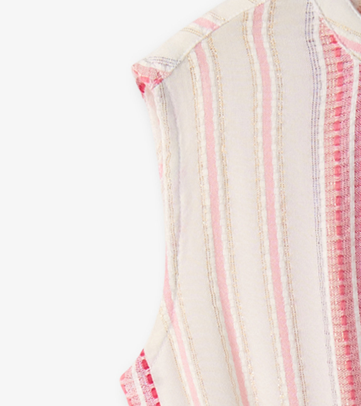 View larger image of Girls Ribbon Stripe Smocked Waist Dress