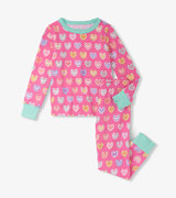 Girls Shibori Hearts Pajama Set