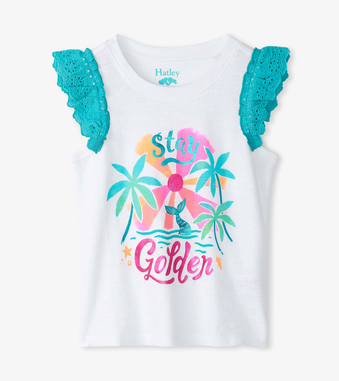 View larger image of Girls Stay Golden Ruffle Sleeve Tank Top