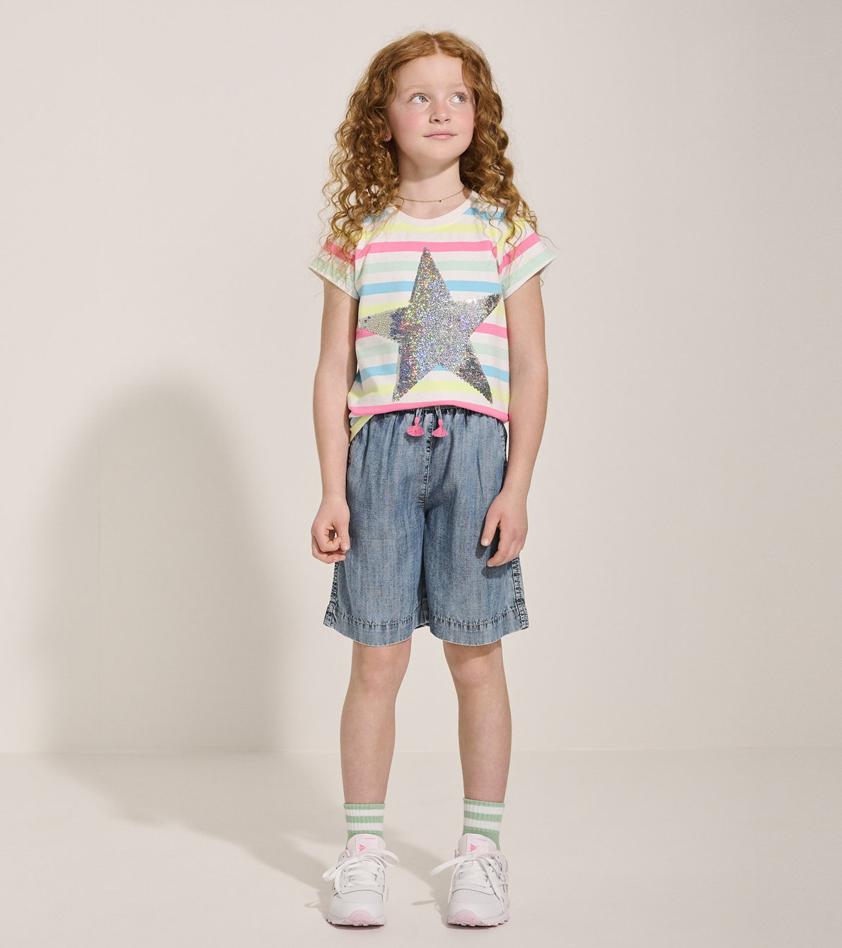 View larger image of Girls Summer Sea Stripes Graphic Tee