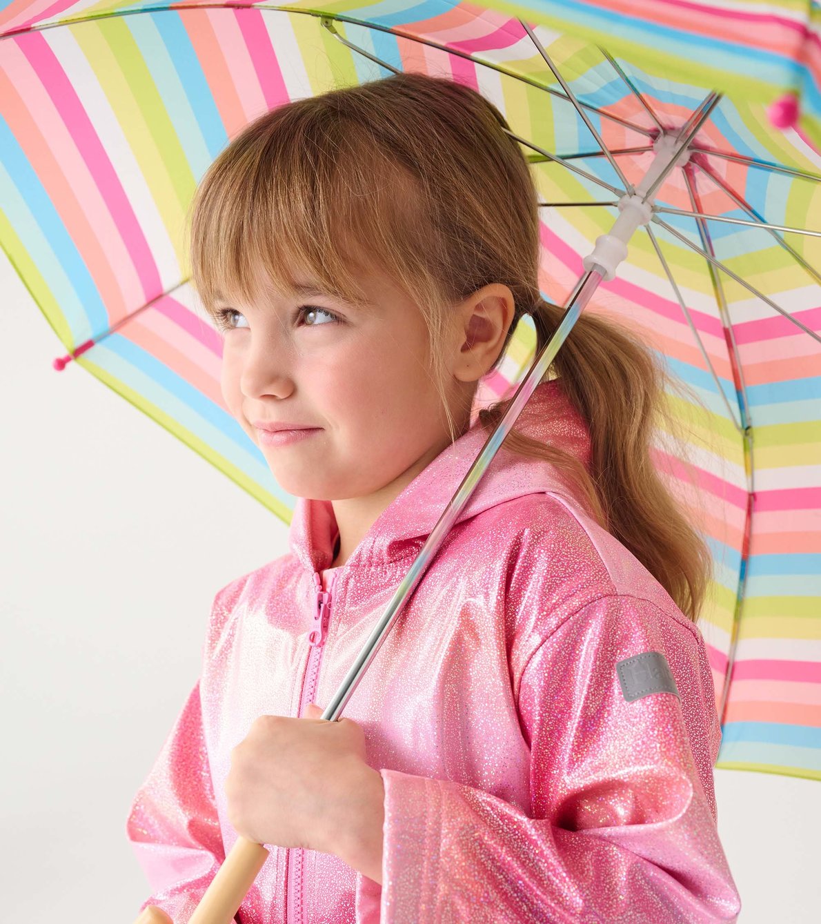 View larger image of Girls Summer Stripe Rain Jacket