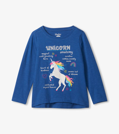 Girls Unicorn Anatomy Long Sleeve T-Shirt