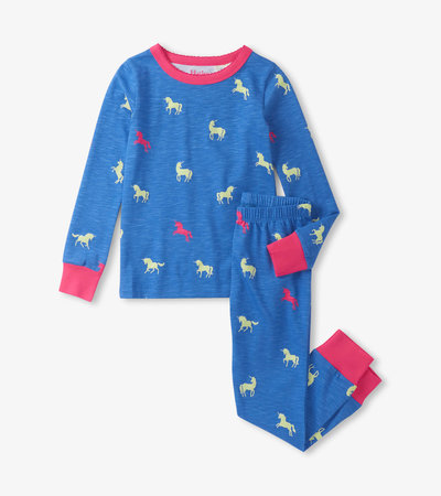 Pyjama en coton – Licornes fluorescentes