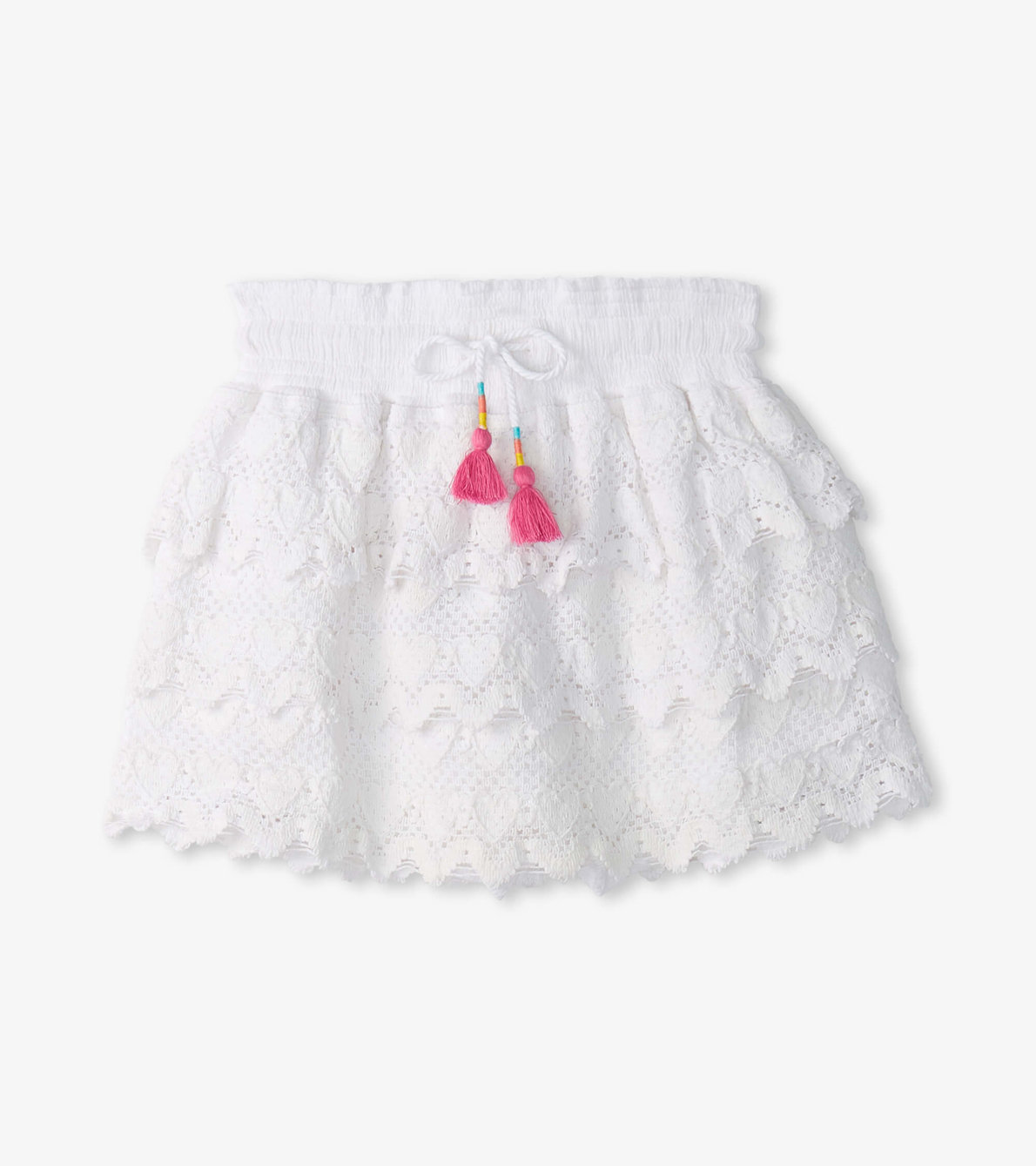 View larger image of Girls White Hearts Floaty Skort
