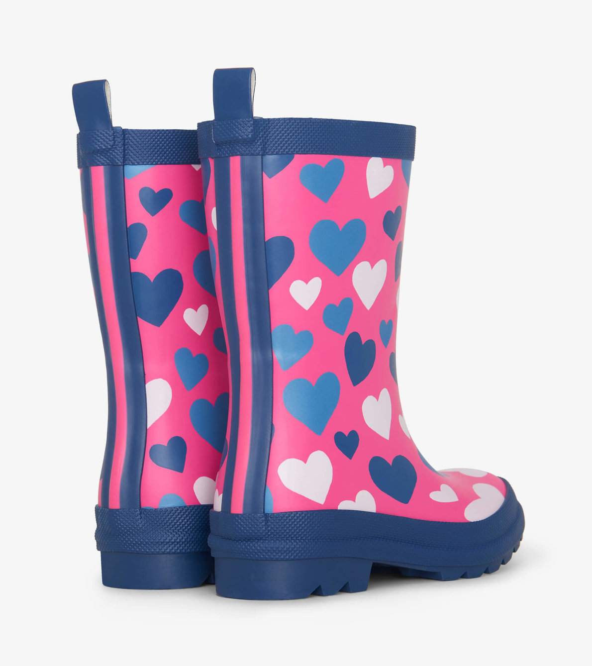 View larger image of Girls White Hearts Matte Rain Boots